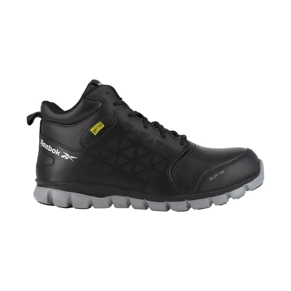 Reebok Sublite Cushion Work Athletic Mid-cut With Cushguard Internal Met Guard Men's Alloy Toe Rb4143 In Black