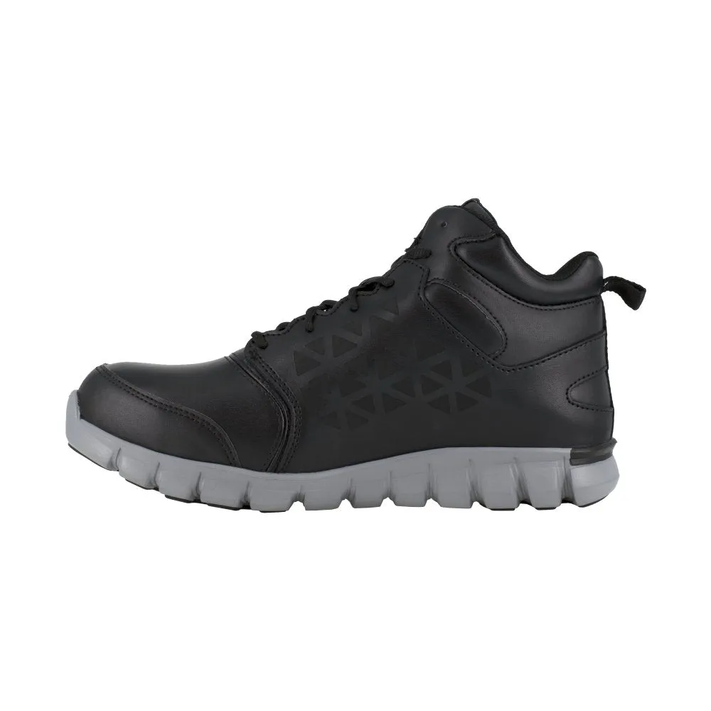 Reebok Sublite Cushion Work Athletic Mid-cut With Cushguard Internal Met Guard Men's Alloy Toe Rb4143 In Black