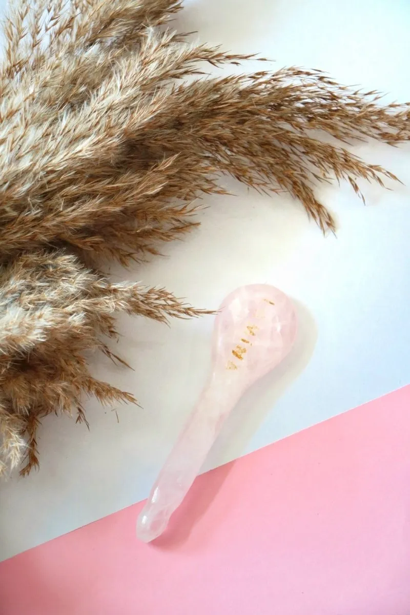 Rose Quartz Acupressure Spoon Gua Sha
