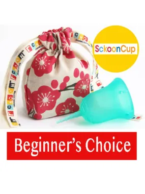 SckoonCup BEGINNER CHOICE Menstrual Cup, Made in USA FDA Approved, Organic Cotton Pouch- Harmony