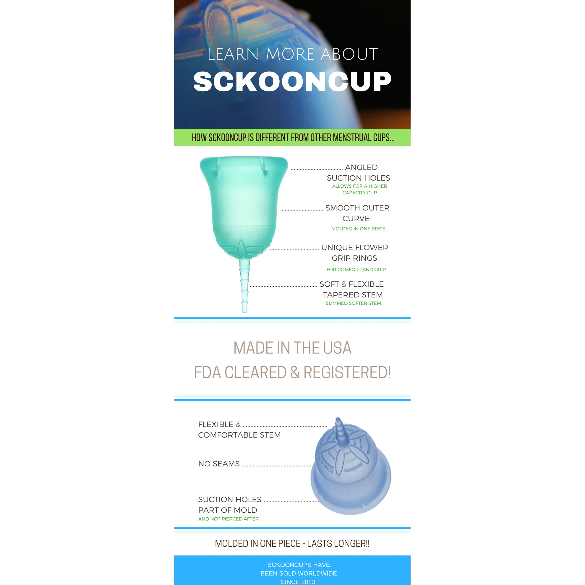 SckoonCup BEGINNER CHOICE Menstrual Cup, Made in USA FDA Approved, Organic Cotton Pouch- Harmony