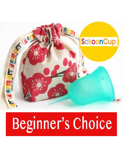 SckoonCup BEGINNER CHOICE Menstrual Cup, Made in USA FDA Approved, Organic Cotton Pouch- Harmony