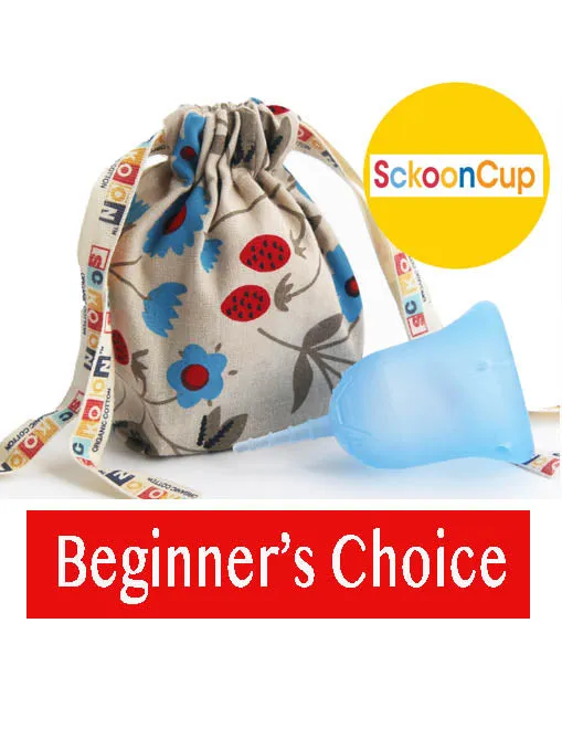 SckoonCup BEGINNER's CHOICE Menstrual Cup, Made in USA FDA Approved, Organic Cotton Pouch - Balance