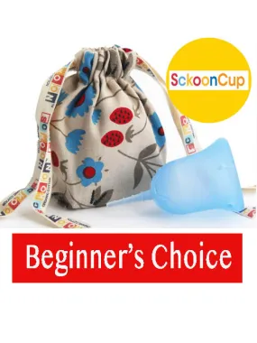 SckoonCup BEGINNER's CHOICE Menstrual Cup, Made in USA FDA Approved, Organic Cotton Pouch - Balance