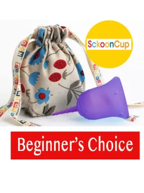 SckoonCup BEGINNER's CHOICE Menstrual Cup, Made in USA FDA Approved, Organic Cotton Pouch- Zen