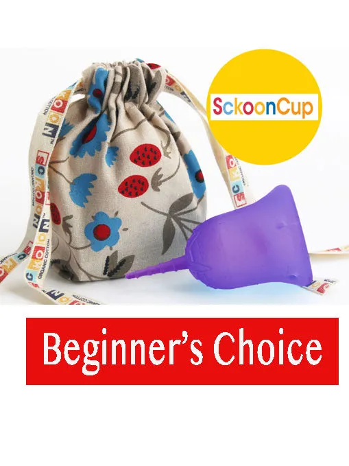 SckoonCup BEGINNER's CHOICE Menstrual Cup, Made in USA FDA Approved, Organic Cotton Pouch- Zen