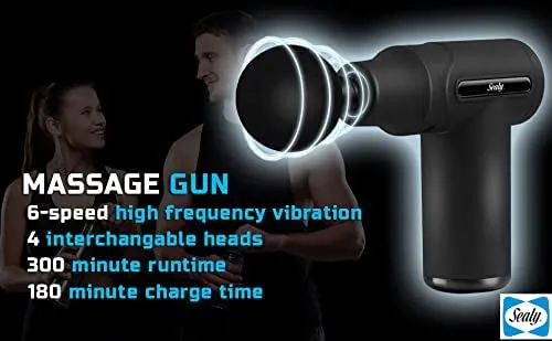 Sealy Deep Tissue Mini Percussion Massage Gun with 5 Hours Run Time (MA-100)