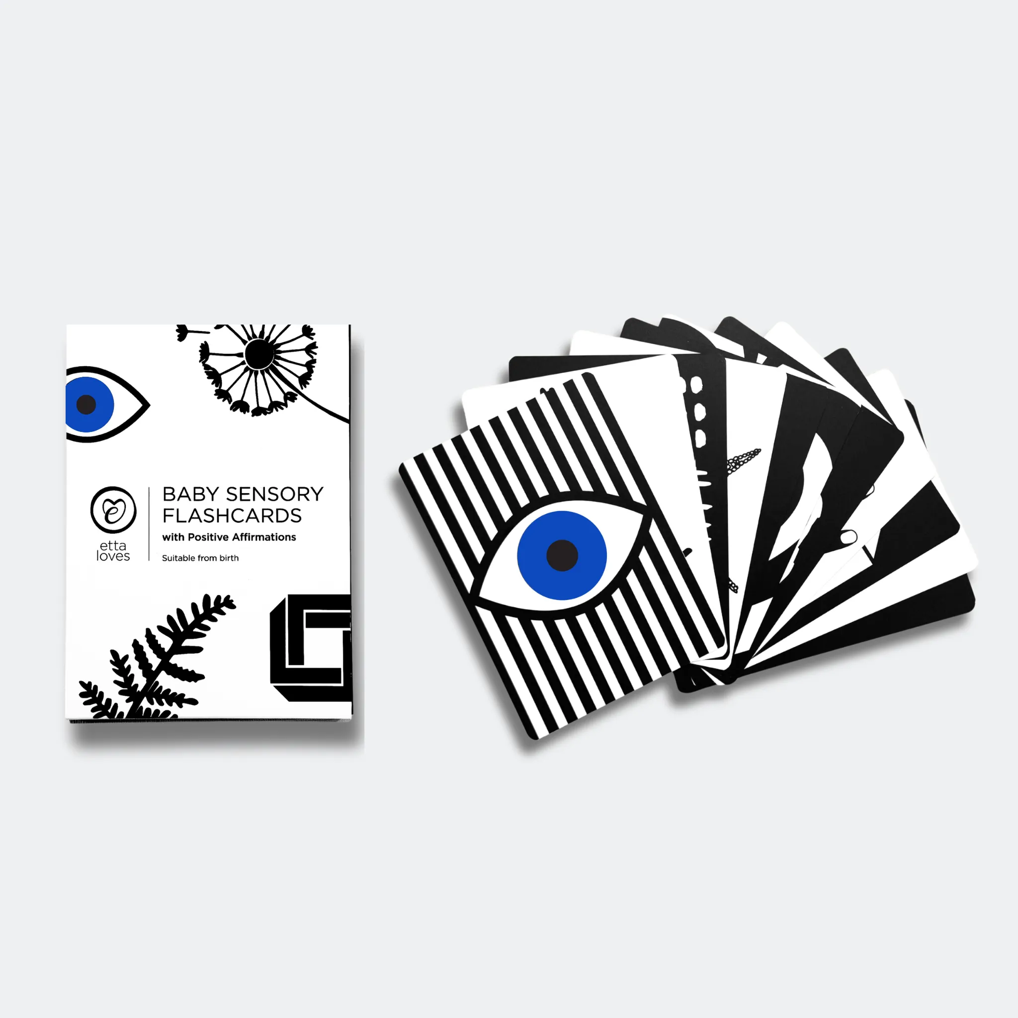 SENSORY FLASHCARDS WITH POSITIVE AFFIRMATIONS - designed for use from birth