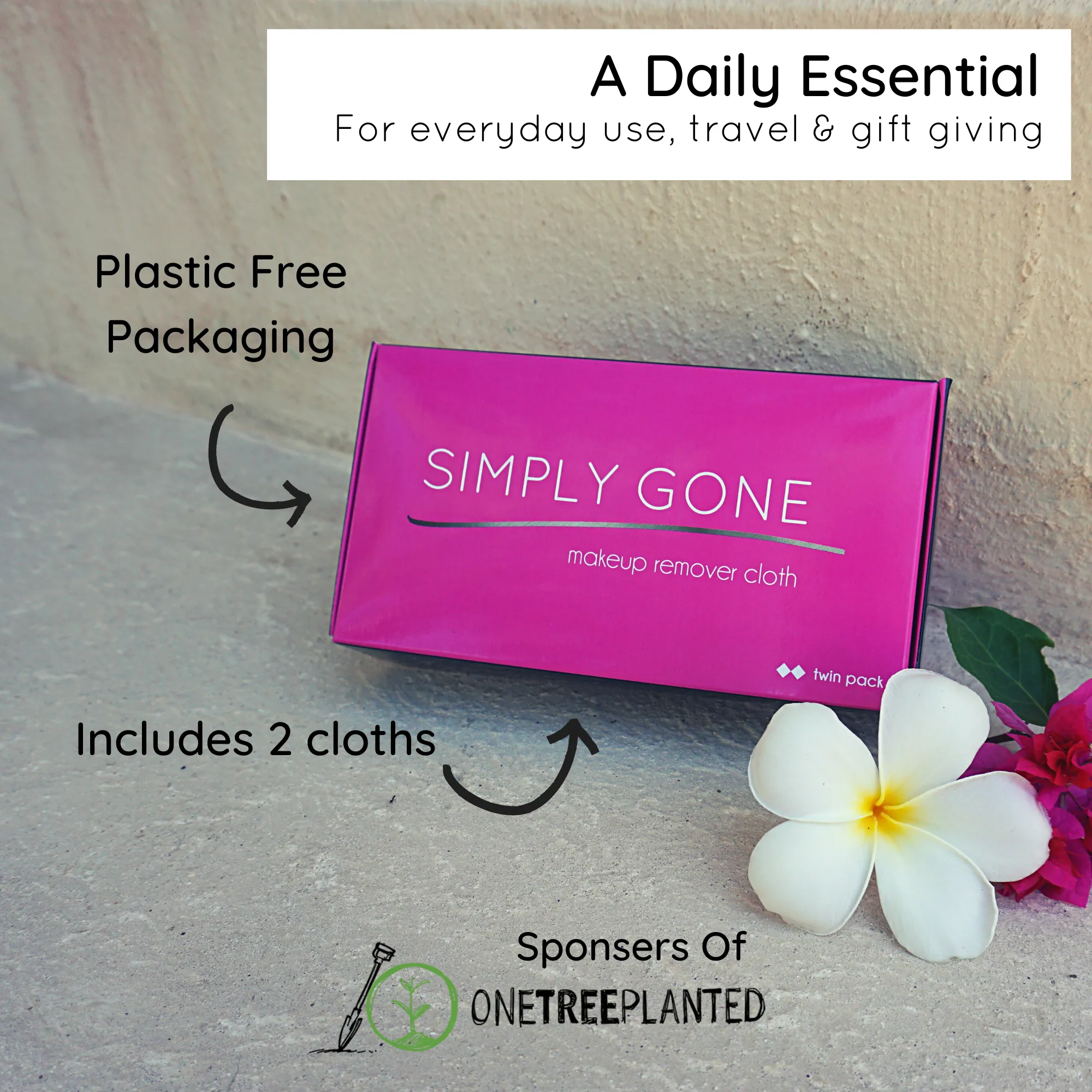 Simply Gone Makeup Remover Cloth - Set of 2 (Purple & Grey)