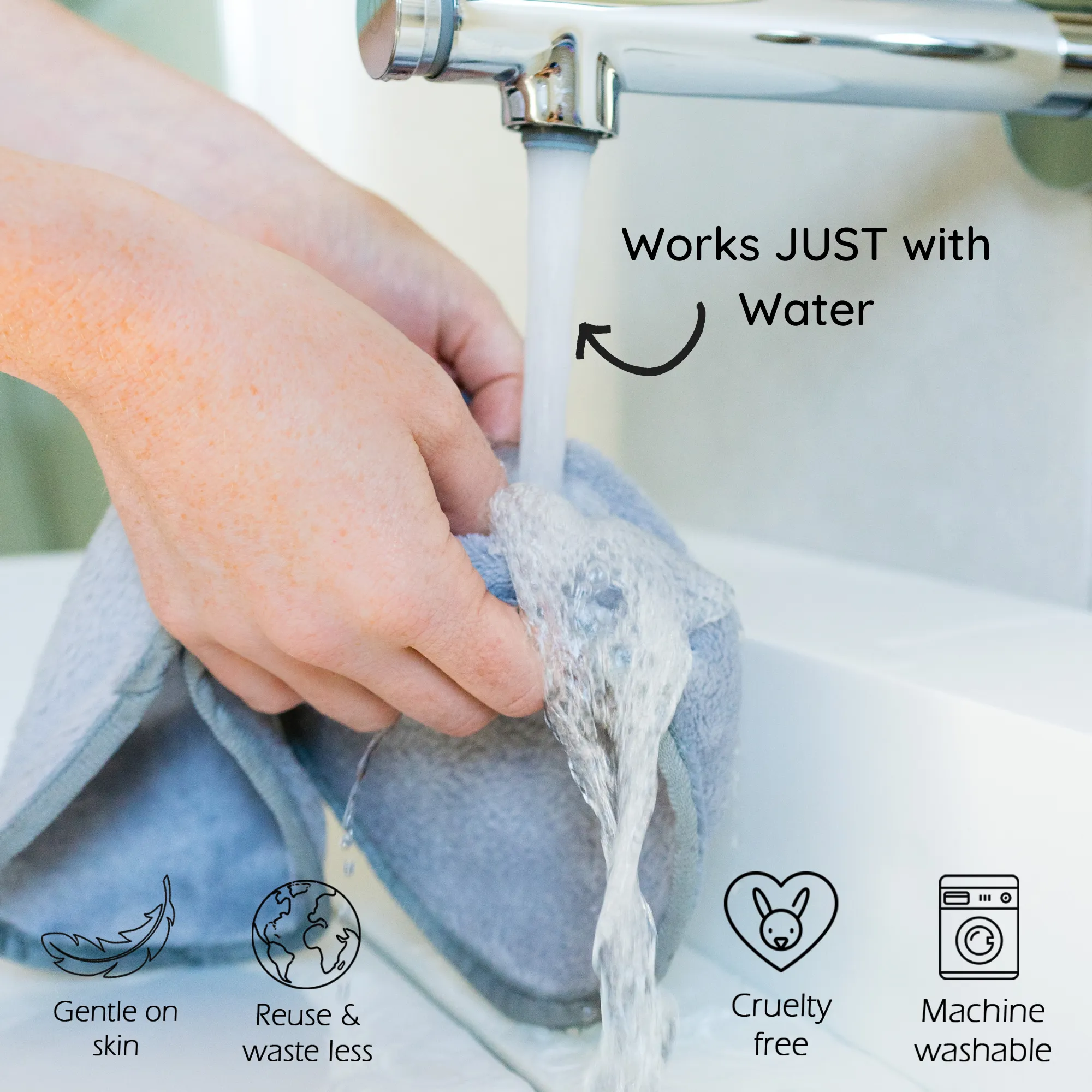 Simply Gone Makeup Remover Cloth - Set of 2 (Purple & Grey)