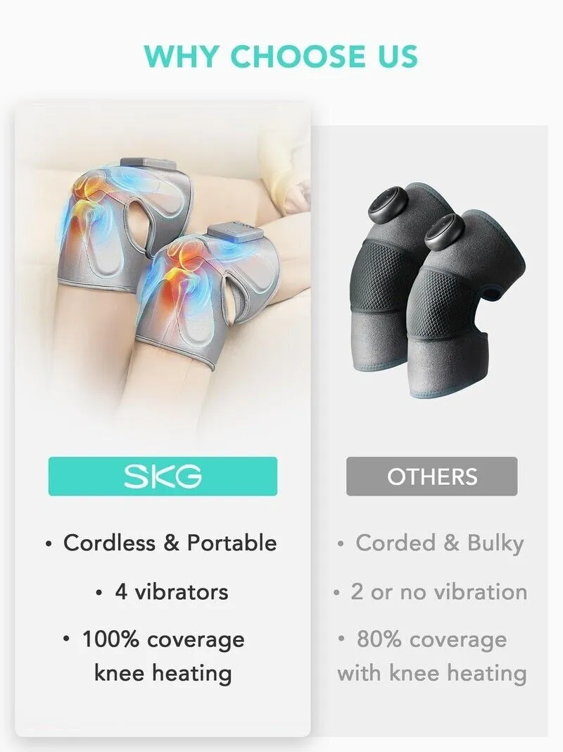 SKG W3 Pro Knee Massager with Heat and Vibration (Silver)