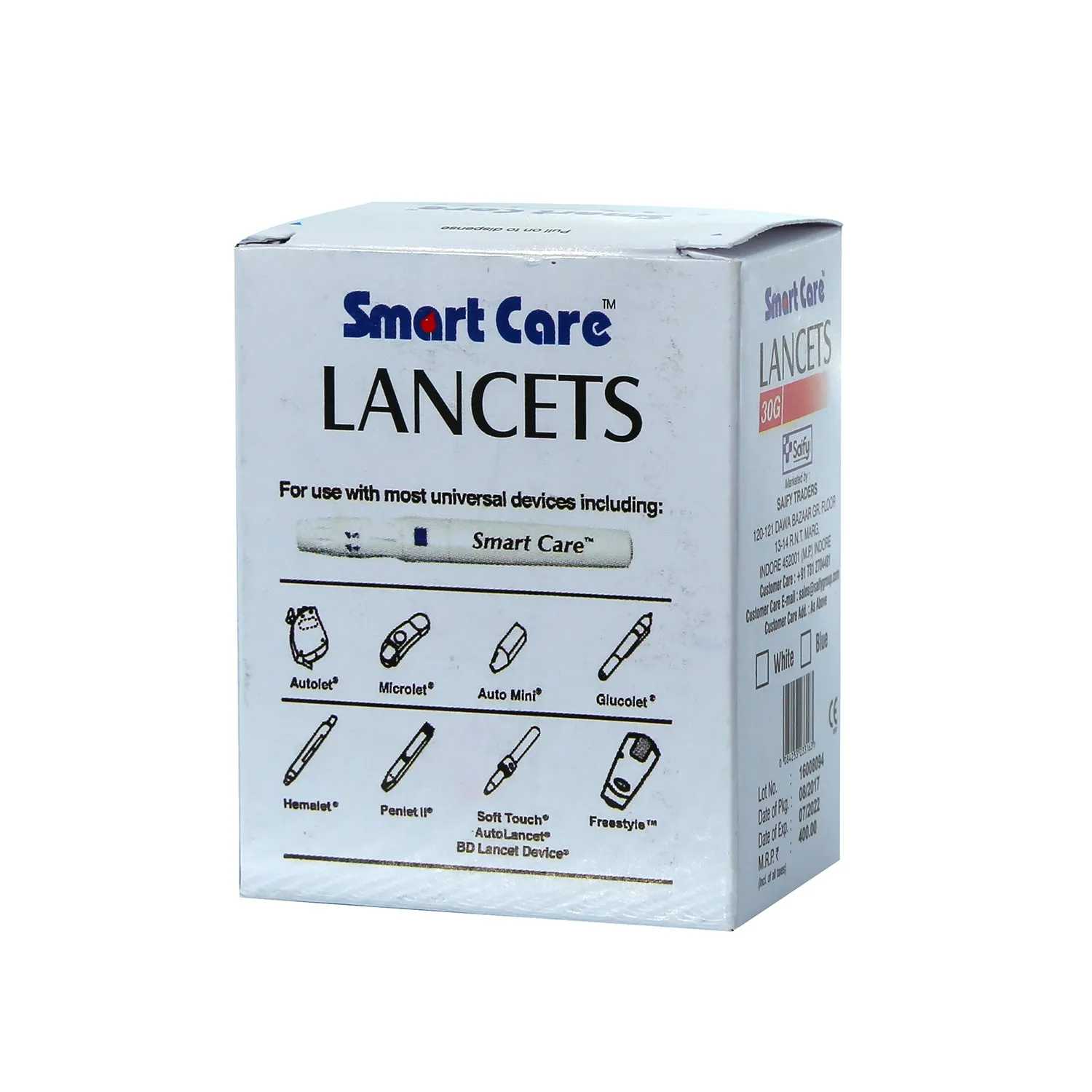 Smartcare Lancet Needles Round Blue