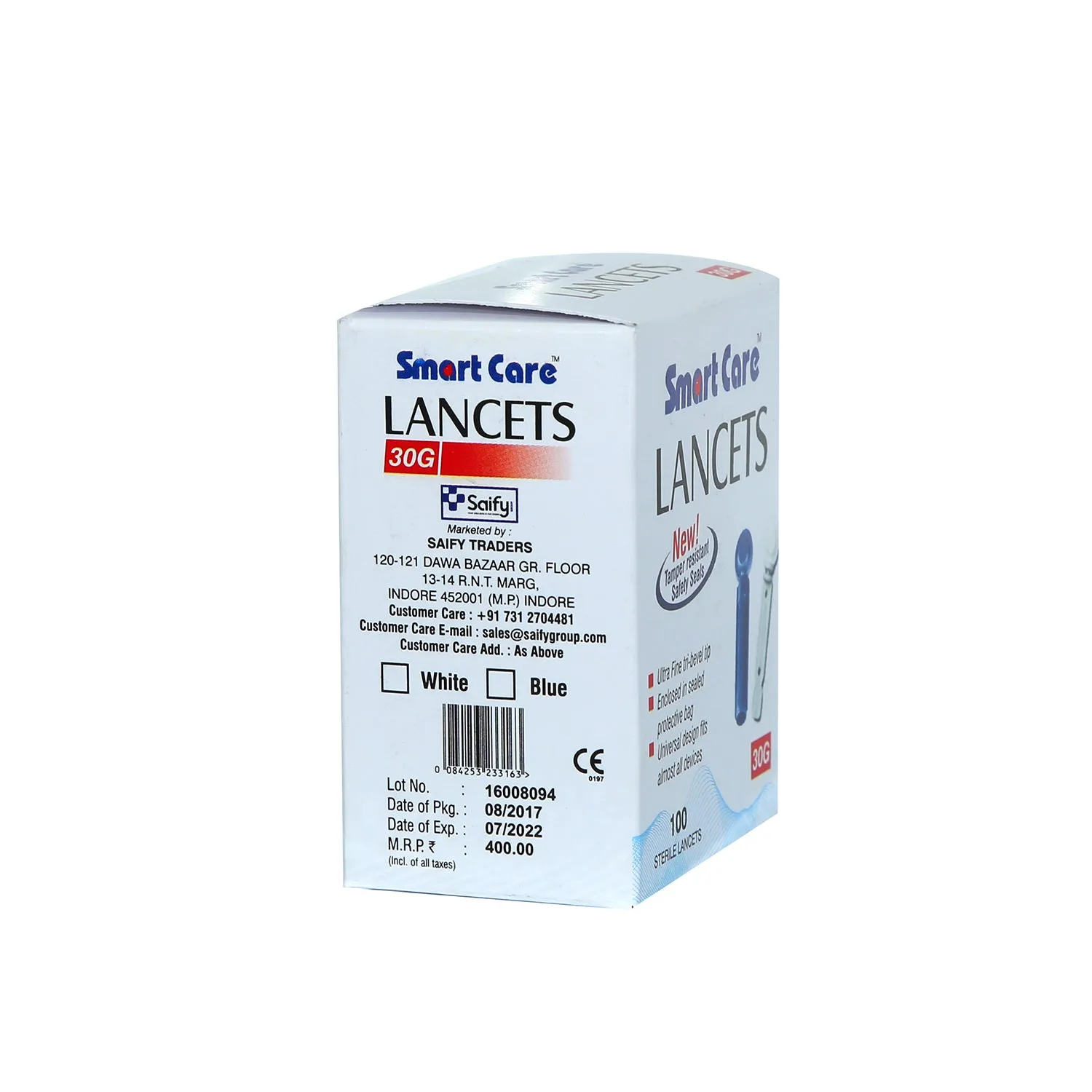 Smartcare Lancet Needles Round Blue