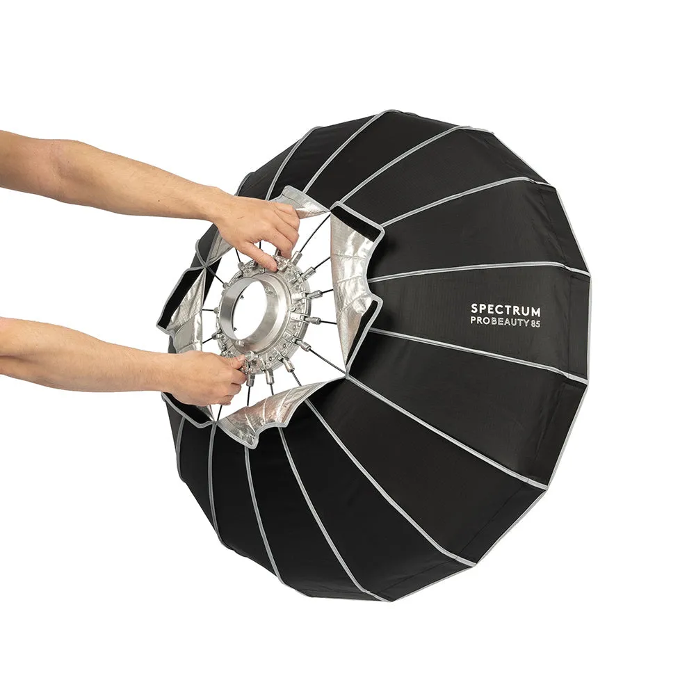 Spectrum Pro Beauty Dish Collapsible Softbox 85cm / 33.5" - Bowens Mount (No Grid) (DEMO STOCK)