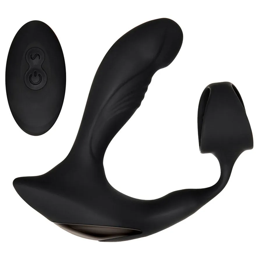 Strapped & Tapped Heating Vibrating Silicone Cock Ring Prostate Massager by Zero Tolerance