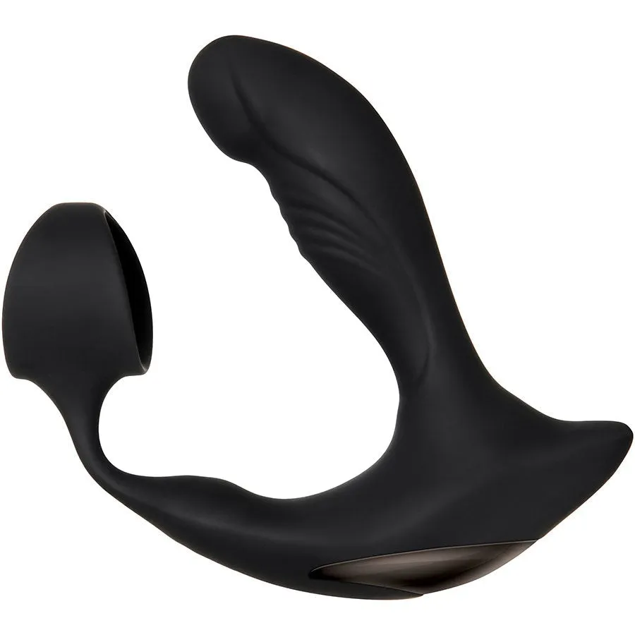 Strapped & Tapped Heating Vibrating Silicone Cock Ring Prostate Massager by Zero Tolerance