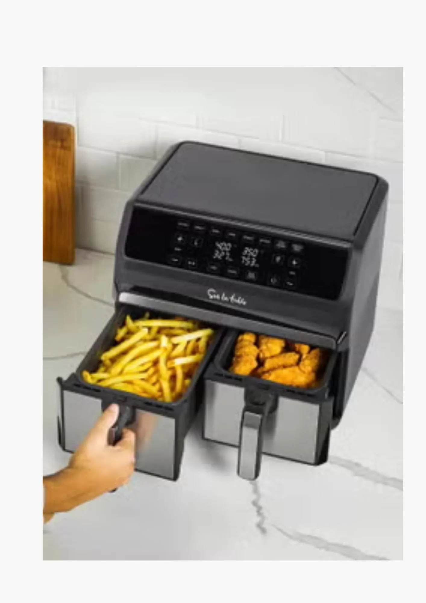Sur La Table Digital Dual Basket Air Fryer | 7 Functions, Smart Sync Finish, 3.8L Baskets