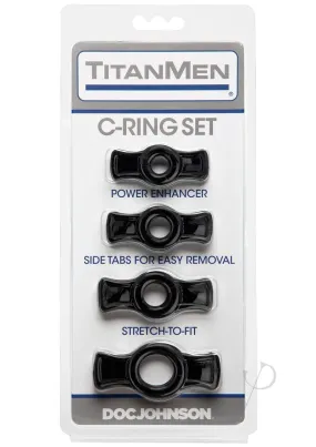 Titanmen Cock Ring Set Black