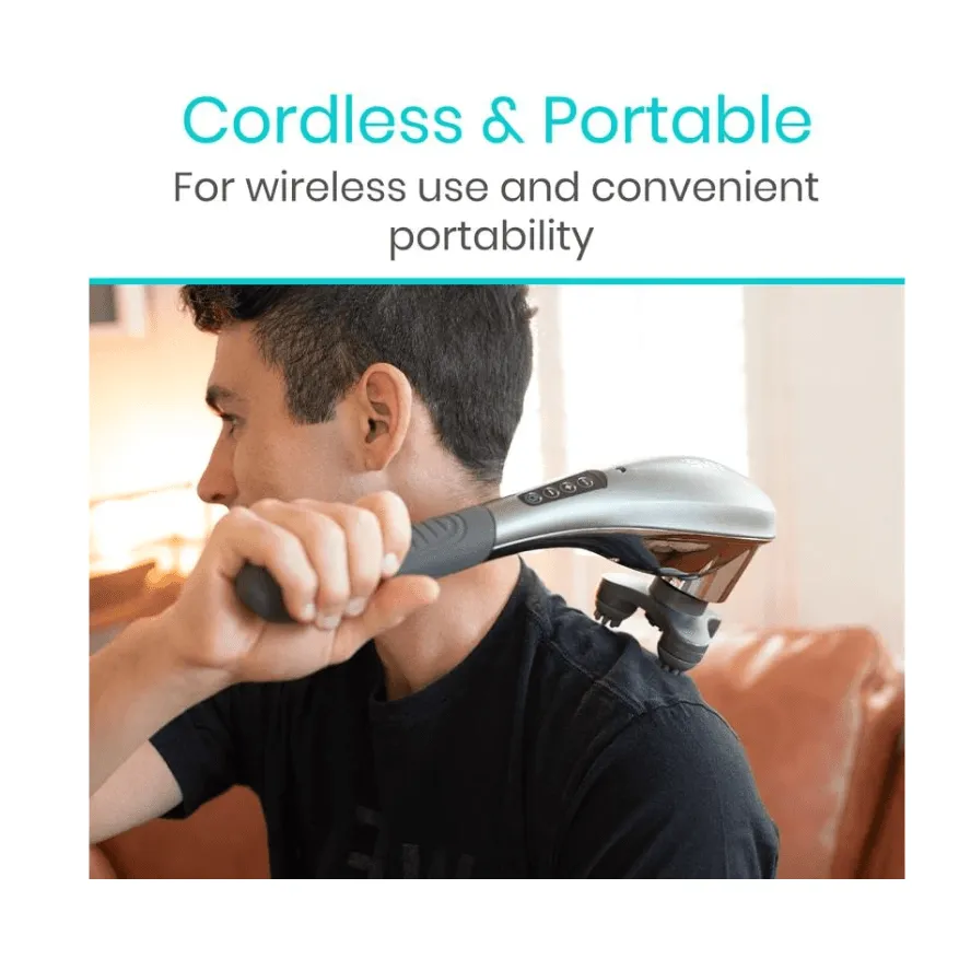 Vive Health Cordless Handheld Massager with Six Massage Heads