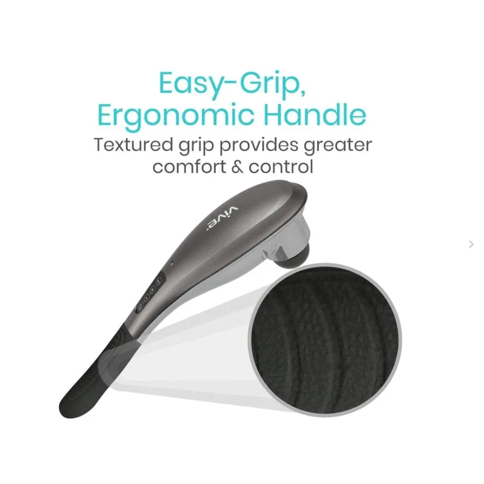 Vive Health Cordless Handheld Massager with Six Massage Heads