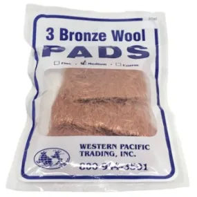 Western Pacific Bronze Wool Pads -  Medium 3/Pk
